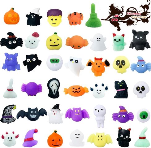 40PCS Halloween Mochi Squishy Toys Squishies Halloween Toys for Kids Girls Boys Adults Party Favors Trick or Treat Bags Gift in Saudi Arabia