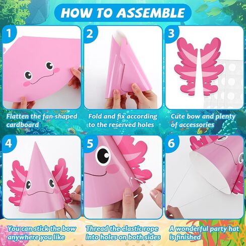 24Pcs Sea Animal Party Hats Under The Sea Birthday Party Supplies for DIY Ocean Theme Paper Hat Animals Turtle Headbands Cartoon Octopus Summer Decorations Favors in Saudi Arabia
