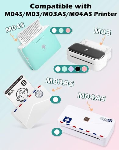 Phomemo Non-Adhesive 80mm Width Thermal Paper Printer Paper, Compatible With Phomemo M03/M03AS/M04S/M04AS Sticky Note Printer, Black on White, 3 Rolls, Suitable For Notes, List, Photo in Saudi Arabia