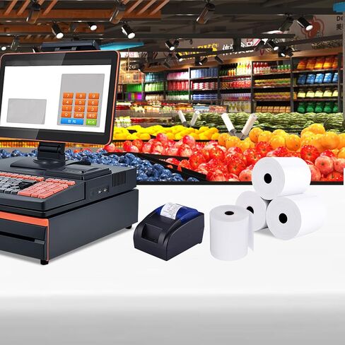 لفة ورق الاستلام الحراري 3 1/8 "× 230 '5 لفات متوافقة مع أنظمة نقاط البيع ، وسجلات نقدية - ورقة استلام بطاقة الائتمان مجانية ، BPA ، in Kuwait