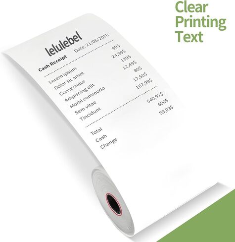 لفة ورق الاستلام الحراري 3 1/8 "× 230 '5 لفات متوافقة مع أنظمة نقاط البيع ، وسجلات نقدية - ورقة استلام بطاقة الائتمان مجانية ، BPA ، in Kuwait