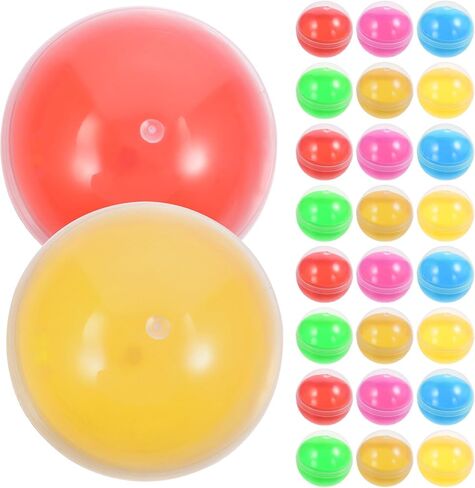 50Pcs Translucent Macaron Color Shells, 1.5in Empty Vending Machine Capsules, PP Color Round Capsules Bulk, Small Plastic Container for Easter Party Favors Themed in Saudi Arabia