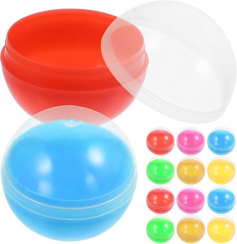 50Pcs Translucent Macaron Color Shells, 1.5in Empty Vending Machine Capsules, PP Color Round Capsules Bulk, Small Plastic Container for Easter Party Favors Themed in Saudi Arabia