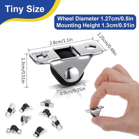 8 PCS 1/2 بوصة عجلات صغيرة العجلات منخفضة العجلات الصغيرة المصغرة مع البراغي التي لاصق عجلات صغيرة متداول in Saudi Arabia