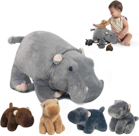 5 Piece Sea Turtle Stuffed Animal with Babies Inside, 12'' Mommy Stuffed Turtle Plush Pillow Toy with 3 Little Turtles Tortoise Toys for Kids Girls Boys Birthday Christmas Plush Gifts Party Favors in Kuwait