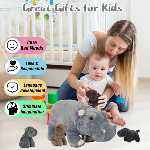 5 Piece Sea Turtle Stuffed Animal with Babies Inside, 12'' Mommy Stuffed Turtle Plush Pillow Toy with 3 Little Turtles Tortoise Toys for Kids Girls Boys Birthday Christmas Plush Gifts Party Favors in Kuwait
