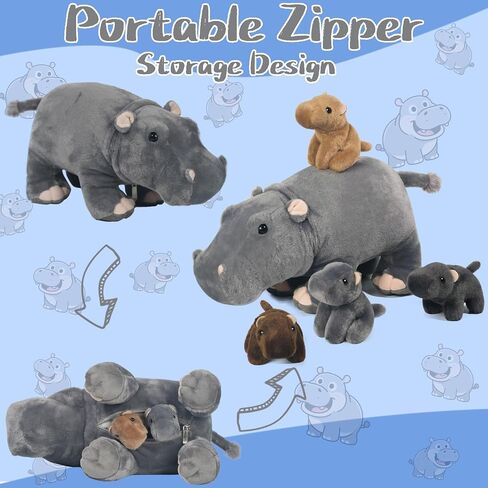 5 Piece Sea Turtle Stuffed Animal with Babies Inside, 12'' Mommy Stuffed Turtle Plush Pillow Toy with 3 Little Turtles Tortoise Toys for Kids Girls Boys Birthday Christmas Plush Gifts Party Favors in Kuwait