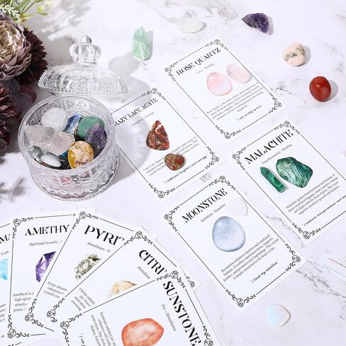100 Pcs Crystal Healing Guide to Meaning and Uses of Crystal Oracle Cards Stones and Gems Energy Healing Gifts for Beginners in Saudi Arabia
