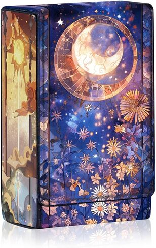 Tarot Card Holder Case, Sun and Moon Pattern Design Leather TarotDeck Storage Pouch Fits Tarot Decks and Playing Cards,Accessories for Divination, Sacrifice, Magic, Witchcraft (Tarot D) in Saudi Arabia