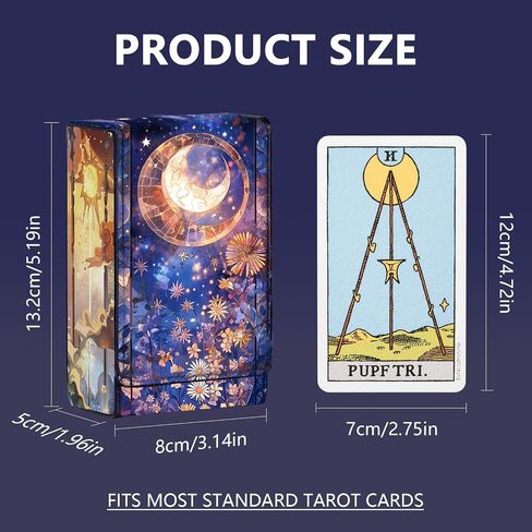 Tarot Card Holder Case, Sun and Moon Pattern Design Leather TarotDeck Storage Pouch Fits Tarot Decks and Playing Cards,Accessories for Divination, Sacrifice, Magic, Witchcraft (Tarot D) in Saudi Arabia