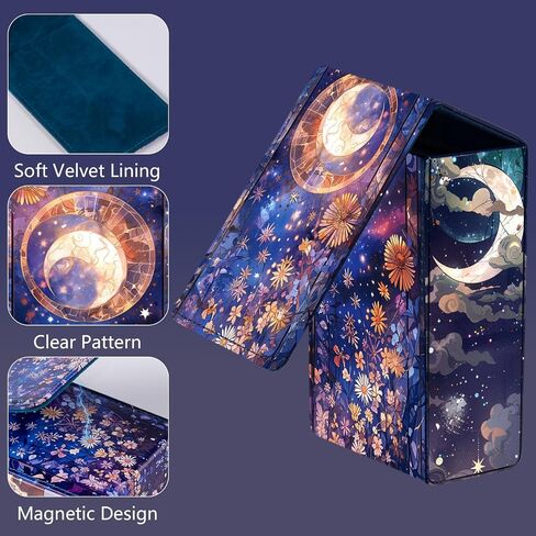 Tarot Card Holder Case, Sun and Moon Pattern Design Leather TarotDeck Storage Pouch Fits Tarot Decks and Playing Cards,Accessories for Divination, Sacrifice, Magic, Witchcraft (Tarot D) in Saudi Arabia