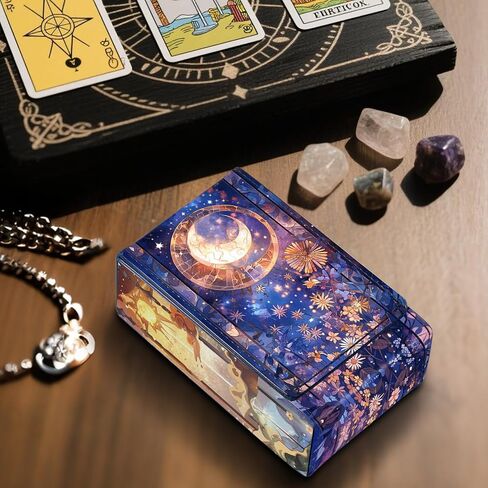 Tarot Card Holder Case, Sun and Moon Pattern Design Leather TarotDeck Storage Pouch Fits Tarot Decks and Playing Cards,Accessories for Divination, Sacrifice, Magic, Witchcraft (Tarot D) in Saudi Arabia