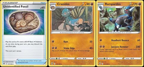 Rampardos 077/189 - Astral Radiance - Rare Pokemon Evolution Card Lot - Cranidos - 3 Card Set in Saudi Arabia