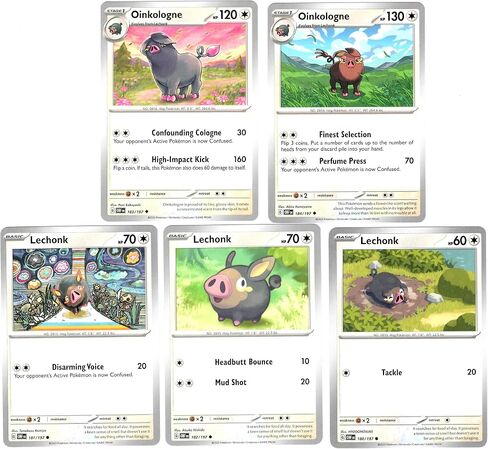 Oinkologne 183/197-184/197 - Obsidian Flames - Pokemon Evolution 5 Card Lot - Lechonk in Saudi Arabia