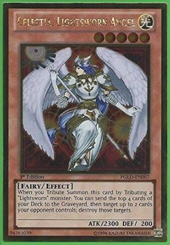 yugioh - Celestia, Lightsworn Angel PGLD-EN087 1st Edition Gold Rare - Premium Gold in Saudi Arabia