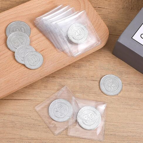 Single Pocket Coin Sleeves, 50 Pcs Clear Plastic Coin Protectors Individual Coin Holders Small Coin Pouch Pouches Capsules for Currency Bills Collectors Jewelry (2.14 × 2.02 Inch) in Saudi Arabia