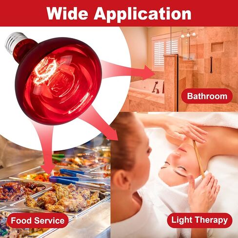 4 Pack 250W Heat Lamp Bulbs for Chicks, R40 Red Heat Lamp for Chickens, Infrared Heating Bulbs for Brooder Heater, I Incandescent Heat Bulb for Pet, Bathroom, Food in Saudi Arabia