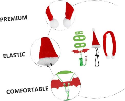 MERRYHAPY 1Set Adorable Lizard Leash with Hat Scarf Wings Comfortable Pet Harness for Outdoor Walks for Lizards and Reptiles in Kuwait