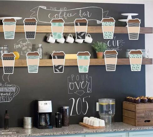 60 Pcs Coffee Cup Cutouts Classroom Bulletin Board Decoration Cards Coffee Name Tag for DIY Craft School Office Wall Window in Saudi Arabia