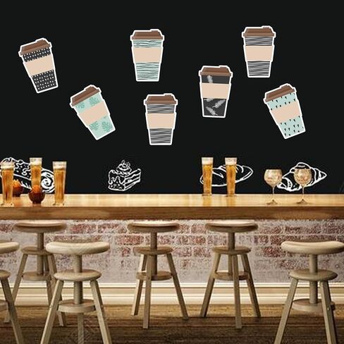 60 Pcs Coffee Cup Cutouts Classroom Bulletin Board Decoration Cards Coffee Name Tag for DIY Craft School Office Wall Window in Saudi Arabia
