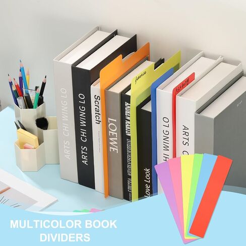 مقاطعات كتاب Patikil مع علامة التبويب ، 11.8x2 ألوان بلاستيكية الكتب البلاستيكية ملفات ملفات ملفات الفواصل الفاصل الفاصل مع ملصق على Magazines Magazines Fin Box Drigher ، 72 ٪ in Saudi Arabia