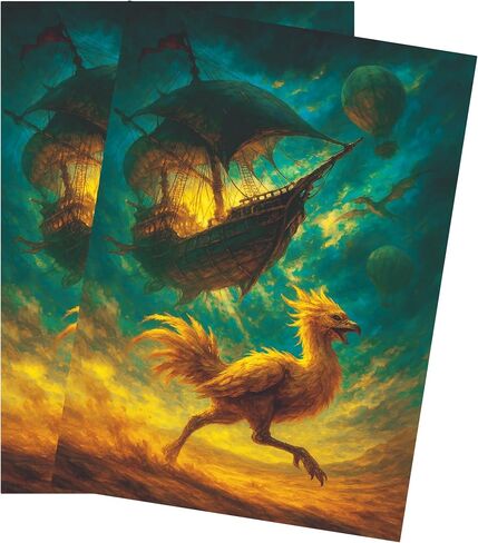 MTG Sleeves by Arcanum Industries, 103 Matte Card Sleeves for Magic The Gathering & TCG - Premium Shuffle Feel & Borderless Art with Black Interior (Steampunk Fantasy) in Saudi Arabia