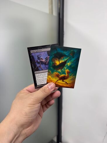 MTG Sleeves by Arcanum Industries, 103 Matte Card Sleeves for Magic The Gathering & TCG - Premium Shuffle Feel & Borderless Art with Black Interior (Steampunk Fantasy) in Saudi Arabia