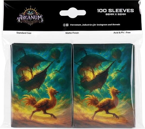 MTG Sleeves by Arcanum Industries, 103 Matte Card Sleeves for Magic The Gathering & TCG - Premium Shuffle Feel & Borderless Art with Black Interior (Steampunk Fantasy) in Saudi Arabia