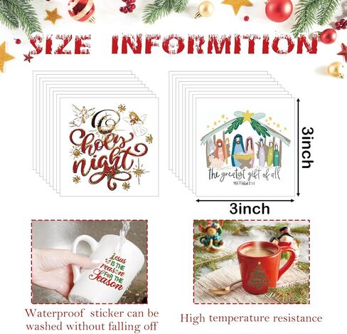 ملصقات عيد الميلاد المهد للحرف المهد الحرف ميسون جرة شارات التحويلات فرك على الأشعة فوق البنفسجية ملصقات مشهد المسيحيات المسيحية لكوب الزجاج الزجاجي الزجاجي ديكور الخشب (المسيح 35) in Kuwait