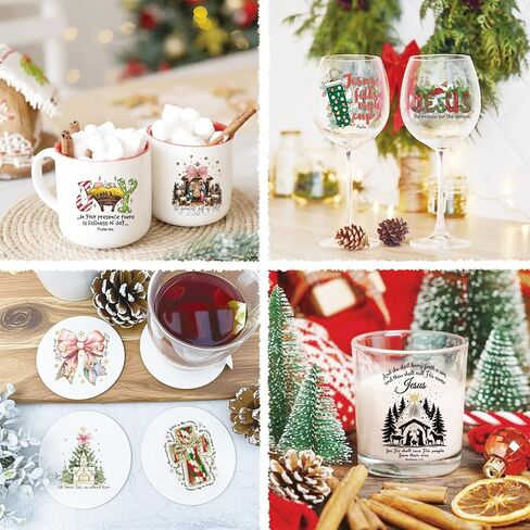 ملصقات عيد الميلاد المهد للحرف المهد الحرف ميسون جرة شارات التحويلات فرك على الأشعة فوق البنفسجية ملصقات مشهد المسيحيات المسيحية لكوب الزجاج الزجاجي الزجاجي ديكور الخشب (المسيح 35) in Kuwait