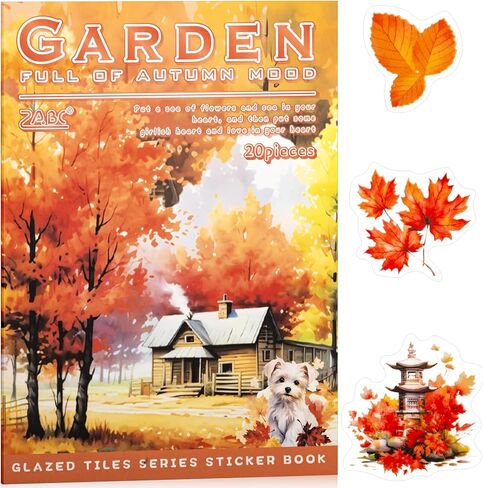 Autumn Filled The Garden Sticker Scrapbooking Supplies for Junk Journal, 20 Sheets PET Stickers - Vintage Journaling Stickers, Ephemera Sticker Book Pre Cut(TZ-009-003) in Saudi Arabia