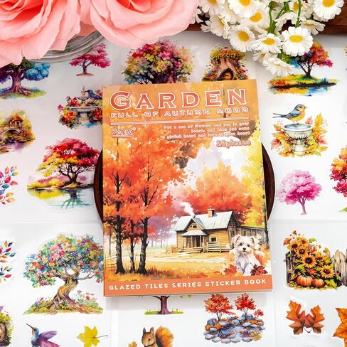 Autumn Filled The Garden Sticker Scrapbooking Supplies for Junk Journal, 20 Sheets PET Stickers - Vintage Journaling Stickers, Ephemera Sticker Book Pre Cut(TZ-009-003) in Saudi Arabia