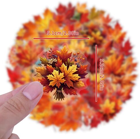 60pcs ملصقات زهرة طبيعية للاصطدامات ، ملصقات سكرابوكينغ للحيوانات الأليفة الشفافة ذاتية اللصق مستلزمات مجلة مخزنة للمجلة لبطاقات البالغين رسائل DIY (ورقة القيقب) in Kuwait