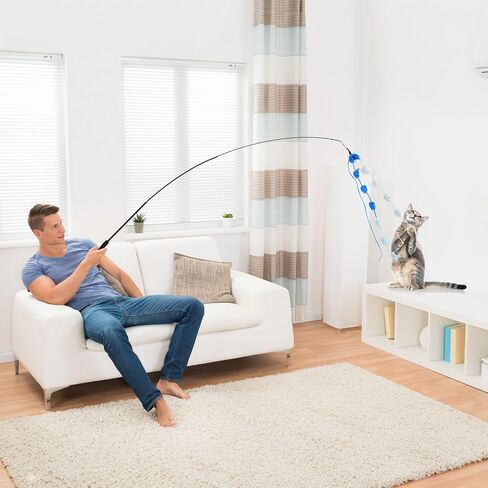 لعبة Cat Wand ، 8pcs قابلة للسحب من ألعاب Wand Srtip Srtip Srtip مع Bell & String ، ألعاب العصا التفاعلية الطويلة للقطات الداخلية ، التمرين in Kuwait