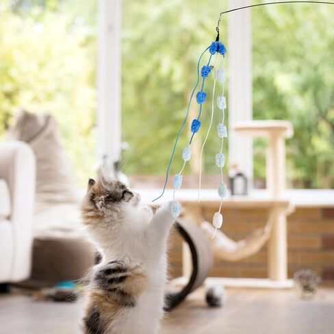لعبة Cat Wand ، 8pcs قابلة للسحب من ألعاب Wand Srtip Srtip Srtip مع Bell & String ، ألعاب العصا التفاعلية الطويلة للقطات الداخلية ، التمرين in Kuwait
