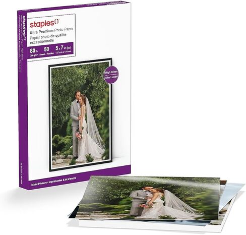 Staples Supreme Glossy Photo Paper ، 5 "× 7" ، 50/Pack (ST19892) in Saudi Arabia