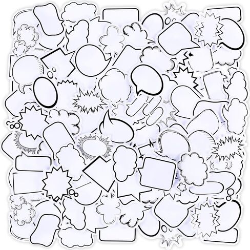 90 PCS ملصقات ورق ملصق فارغة لطيفة ملصقات ملصقات الفقاعة السحابية لطيف للكتابة على مربع الحوار الزخرفي متنوع من وسادات المذكرة ذات التوسيع الذاتي المُعدة للمذكرات ، المخطط ، سجل القصاصات ، الألبوم ، دفتر الملاحظات in Kuwait