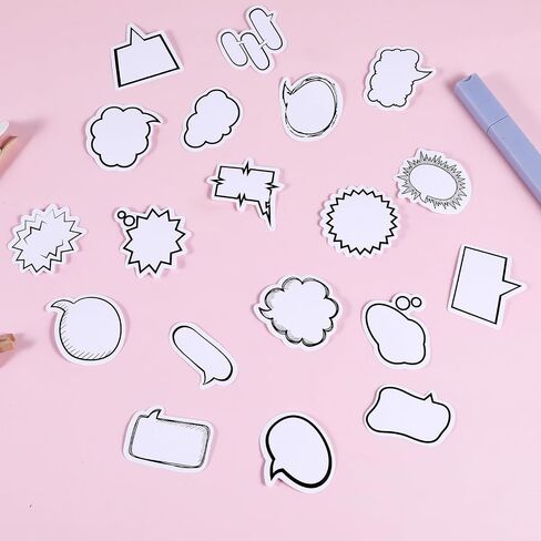 90 PCS ملصقات ورق ملصق فارغة لطيفة ملصقات ملصقات الفقاعة السحابية لطيف للكتابة على مربع الحوار الزخرفي متنوع من وسادات المذكرة ذات التوسيع الذاتي المُعدة للمذكرات ، المخطط ، سجل القصاصات ، الألبوم ، دفتر الملاحظات in Kuwait