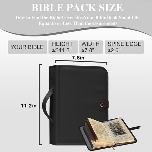 Waterproof Bible Cover Case for Women,Quilted Bible Case with Leather Handle and Bible Study Kit Includes 5 Pens, 12 Highlighters, 72 Tabs,Bible Journaling Supplies (Black) in Saudi Arabia