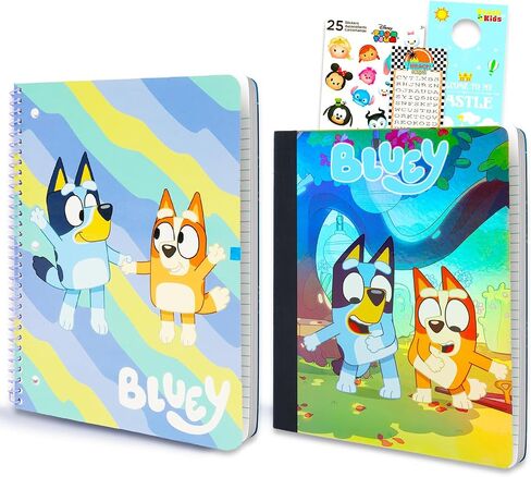مجموعة اللوازم المدرسية Bluey - حزمة من دفتر المجلات والتكوين ، الملصقات ، الإشارة المرجعية ، المزيد | Bluey و Bingo Classroom & Office Supplies للأطفال in Saudi Arabia