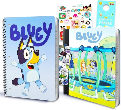 مجموعة اللوازم المدرسية Bluey - حزمة من دفتر المجلات والتكوين ، الملصقات ، الإشارة المرجعية ، المزيد | Bluey و Bingo Classroom & Office Supplies للأطفال in Saudi Arabia