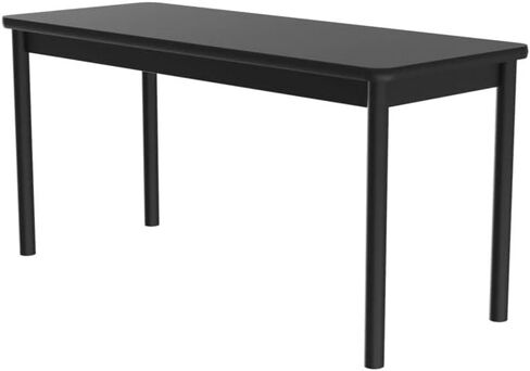 Correll 30"x72" Office Workstation Table, 36" High Counter/Pub Height, Medium Oak Thermal Fused Laminate Top, Very Strong Commercial Quality, Black Steel Frame, Made in The USA in Saudi Arabia