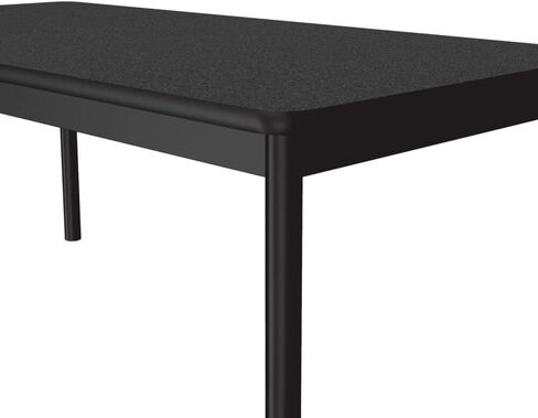 Correll 30"x72" Office Workstation Table, 36" High Counter/Pub Height, Medium Oak Thermal Fused Laminate Top, Very Strong Commercial Quality, Black Steel Frame, Made in The USA in Saudi Arabia