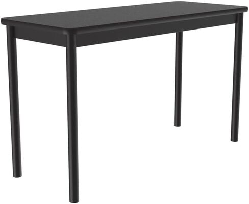 Correll 30"x72" Office Workstation Table, 36" High Counter/Pub Height, Medium Oak Thermal Fused Laminate Top, Very Strong Commercial Quality, Black Steel Frame, Made in The USA in Saudi Arabia