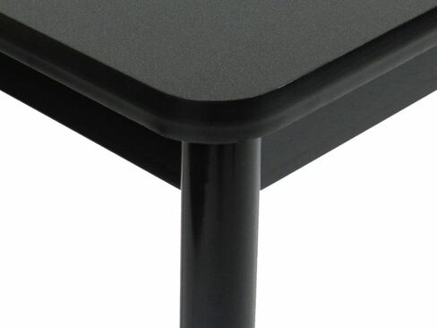 Correll 30"x72" Office Workstation Table, 36" High Counter/Pub Height, Medium Oak Thermal Fused Laminate Top, Very Strong Commercial Quality, Black Steel Frame, Made in The USA in Saudi Arabia