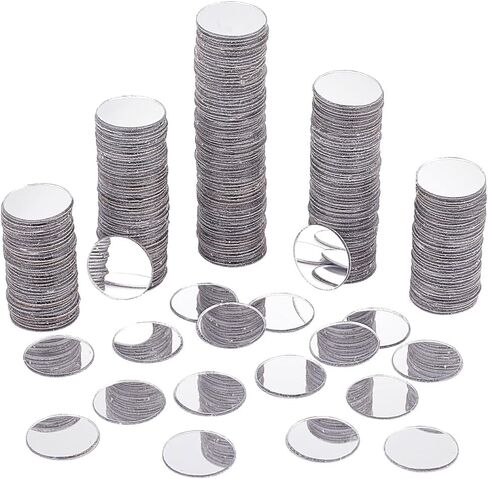 PH PandaHall 300Pcs Mirror Mosaic Tiles 20mm Self Adhesive Mirror Round Acrylic Mirror Mini Mosaic Mirrors DIY Craft Mirrors Decorative Glass Mirrors for Projects Traveling Framing Decoration Crafts in Saudi Arabia