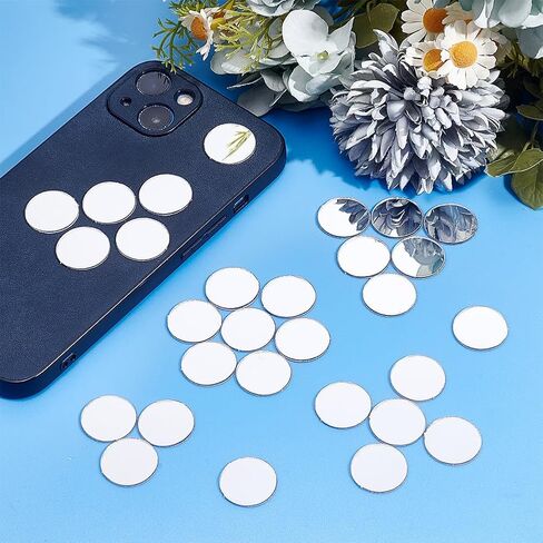 PH PandaHall 300Pcs Mirror Mosaic Tiles 20mm Self Adhesive Mirror Round Acrylic Mirror Mini Mosaic Mirrors DIY Craft Mirrors Decorative Glass Mirrors for Projects Traveling Framing Decoration Crafts in Saudi Arabia