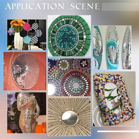 PH PandaHall 300Pcs Mirror Mosaic Tiles 20mm Self Adhesive Mirror Round Acrylic Mirror Mini Mosaic Mirrors DIY Craft Mirrors Decorative Glass Mirrors for Projects Traveling Framing Decoration Crafts in Saudi Arabia
