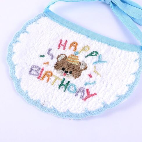 Blue Boy Cat Kitten Birthday Bandana Hat Numbers Cat Party Hat with Numbers Cats Birthday Party Supplies Small Dog Apparel Outfits Cats Embroidered Scarf Set Cute Pet Happy Birthdays Decorations in Saudi Arabia