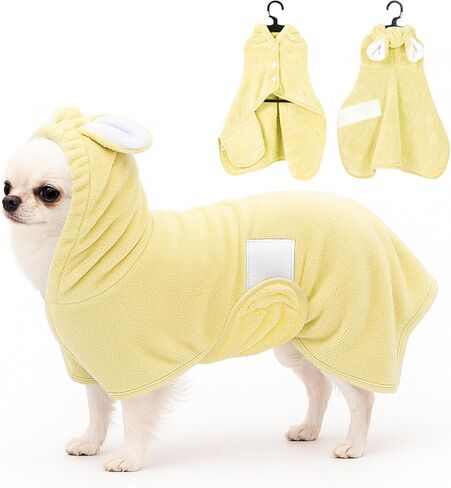 Pet Bathrobe Taild Dog Cat Drying Coat Super Extorbent Cute Dogs Bath Payel Reted Retbe Retble Twalar و Belly Belly for Xsmall to Xlarge Pets (Blue ، Small) in Kuwait